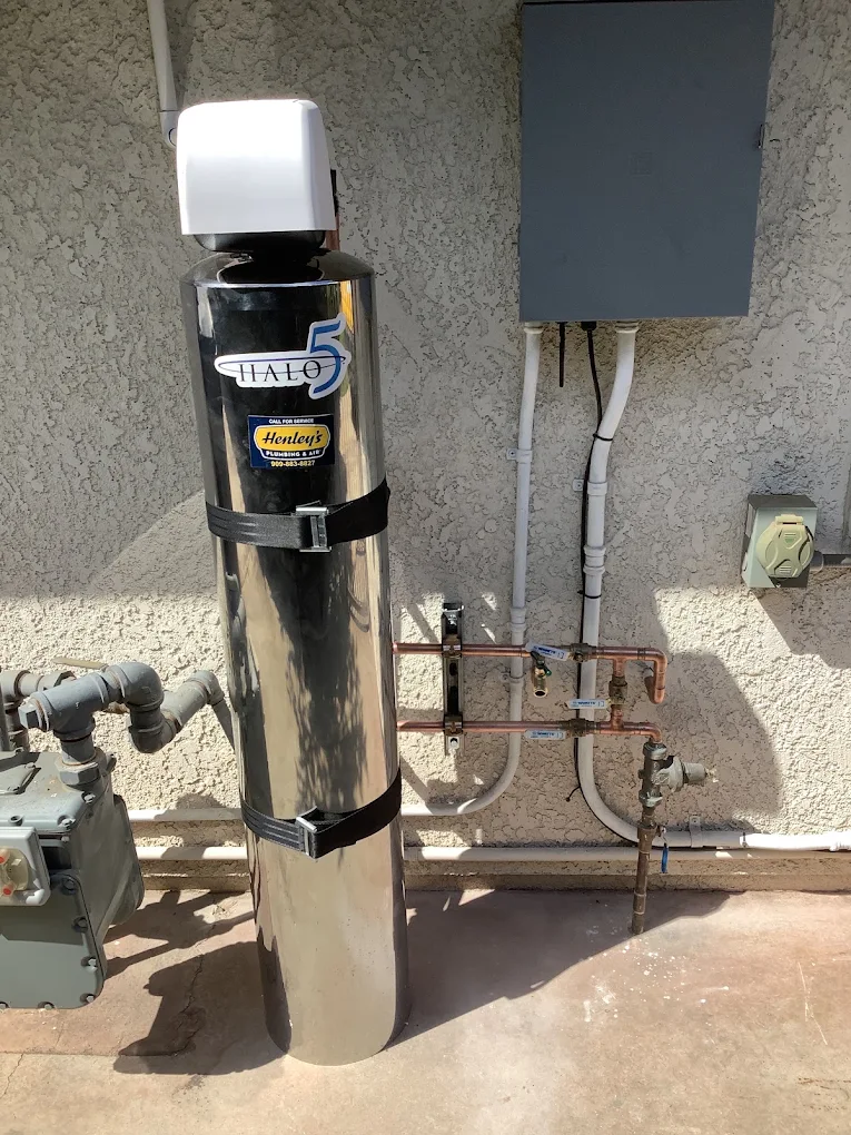 Whole house water filter installed outside in San Bernardino, CA